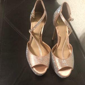 Gianni Bini Rose Gold Sequence heels